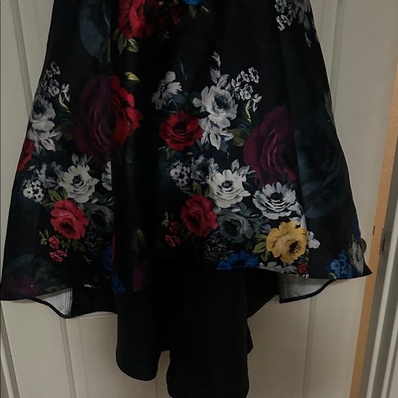 Sequin Hearts Floral High Low Dress - Black, Red, Blue - Picture 3 of 9